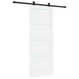 Sliding Door White and Black 83 x 211 cm Solid Pine Wood 3333339