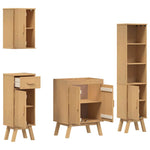 Bathroom Furniture Set with Door 4 pcs Brown 114 x 43 x 73.5 cm 3334190