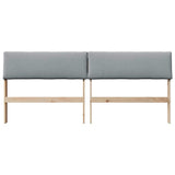 Upholstered Headboard Light Grey 180 cm Solid Pine Wood 879104
