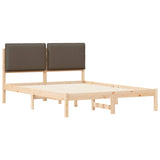 Bed Frame with Upholstered Headboard Taupe 150 x 200 cm 877832