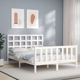 Bed Frame without Mattress White Small Double Solid Wood Pine 3192072