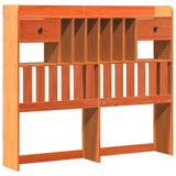 Bookcase Bed without Mattress Wax Brown 135x190 cm Double Solid Wood Pine 3323985
