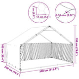 Outdoor Dog Kennel with Cover 3x2x1,9 m Galvanised Steel 4105409