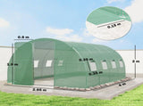 3 x 4 m Walk-in Polytunnel Greenhouse with Hinged Door and 8 Roll Up Mesh Windows, Garden Tunnel T3398P554297