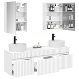 Bathroom Cabinet Set 5 pcs White Engineered Wood 3406607