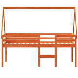 High Sleeper Bed without Mattress Wax Brown 75x190 cm Small Single Solid Wood Pine 3282103