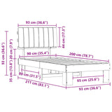 Bed Frame with Upholstered Headboard Light Grey 90 x 200 cm 877518