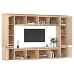 ZNTS TV Cabinets 8 pcs Solid Wood Pine 3100194