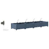 Garden Planter 4 pcs Grey 160 x 40 x 22 cm Plastic 42002867