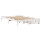 Bed Frame without Mattress White 150x200 cm King Size Solid Wood Pine 3301439