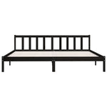 ZNTS 810106 Bed Frame without Mattress Black Solid Wood 200x200 cm