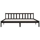 ZNTS 810106 Bed Frame without Mattress Black Solid Wood 200x200 cm