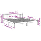 Extra Long Bed Frame without Mattress 180x220 cm Solid Wood Pine 852452