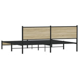 Metal Bed Frame without Mattress Sonoma Oak 193x203 cm 3301393