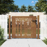 Garden Gate 100x75 cm Corten Steel Bamboo Design 153184
