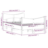 Bed Frame without Mattress Wax Brown 120x200 cm Solid Wood Pine 3216386
