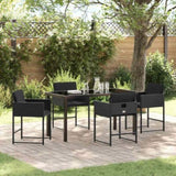 Garden Dining Set 5 pcs Black Poly Rattan 3380718