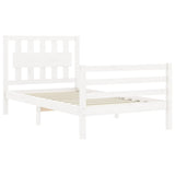 Bed Frame without Mattress White Small Single Solid Wood 3194272