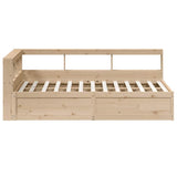 ZNTS Bookcase Bed without Mattress 135x190cm Solid Wood Pine 3324475