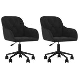 Dining Chair with Wheel 2 pcs Black 55 x 59.5 x 77 cm Velvet 3415418
