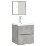 Bathroom Sink Cabinet with Basin and Mirror Concrete Grey 3114174
