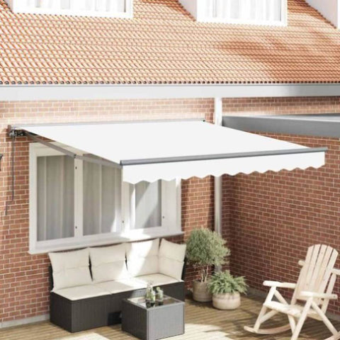 Retractable Awning Manual White 300x250 cm Fabric 3330085
