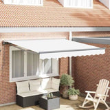 Retractable Awning Manual White 350x250 cm Fabric 3330373