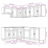 11 Piece Kitchen Cabinet Set Porto Gloss White Engineered Wood 3314903