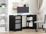 Desk with Drawer Black Oak 100 x 40 x 75 cm Engineered Wood 8000453