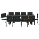 Garden Dining Set 11 pcs Black Poly Rattan 3365417