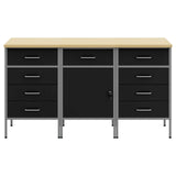 Work Cabinet with Drawer 3 pcs Black and Grey 150 x 55 x 85 cm 3321372