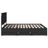 Bed Frame with Drawer Black 200 x 200 cm Engineer Wood 3409427