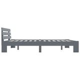 Bed Frame without Mattress Grey Solid Pine Wood 180x200 cm Super King 283171