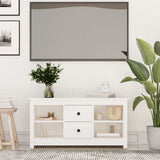 TV Cabinet White 103x36.5x52 cm Solid Wood Pine 814570