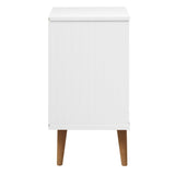 Bedside Cabinet MOLDE White 40x35x65 cm Solid Wood Pine 350499