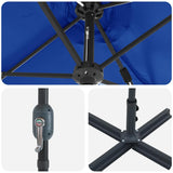 Garden Parasol 370 x 197 x 239 cm Polyester and Aluminium 42003372
