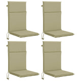 High Back Chair Cushion GEMERT 4 pcs 100% Polyester Light Green 945691