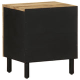 Bed Cabinet Black 40x33.5x46 cm Solid Rough Wood Mango 4018624