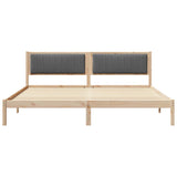 Bed Frame with Headboard Dark Grey 200 x 200 cm Solid Pine Wood 3394239