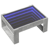 Coffee Table with Infinity LED Concrete Grey 70x53x30 cm 847633