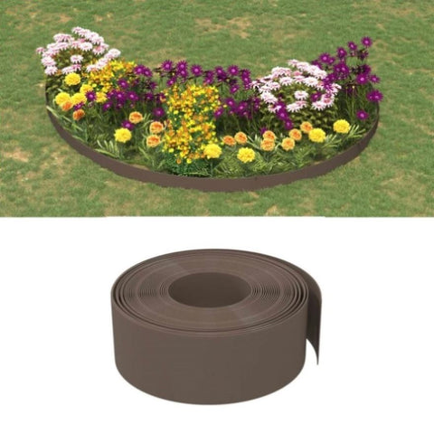 Garden Edgings 4 pcs Brown 10 m 20 cm Polyethylene 3155462
