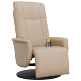 Massage Recliner Chair with Footrest Cappuccino Faux Leather 356516