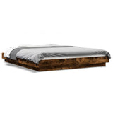 Bed Frame without Mattress Smoked Oak 150x200 cm King Size 3281186