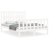 Bed Frame without Mattress White 140x190 cm Solid Wood Pine 3192407