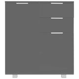 Sideboard High Gloss Grey 71x35x80 cm Engineered Wood 283717