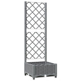 Garden Planter with Trellis Light Grey 40x40x121.5 cm PP 153269