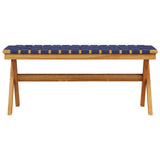 Garden Bench Dark Blue Solid Wood Acacia and Fabric 366516