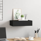 Wall-mounted Drawer Shelf Black 40x23.5x10cm MDF 330243