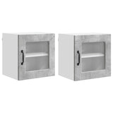 Wall Glass Cabinet PORTO 2 pcs Concrete Grey 40 x 31 x 40 cm 885192