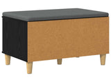 Hall Bench Black Oak 60 x 38 x 46 cm Engineered Wood and Fabric 891521